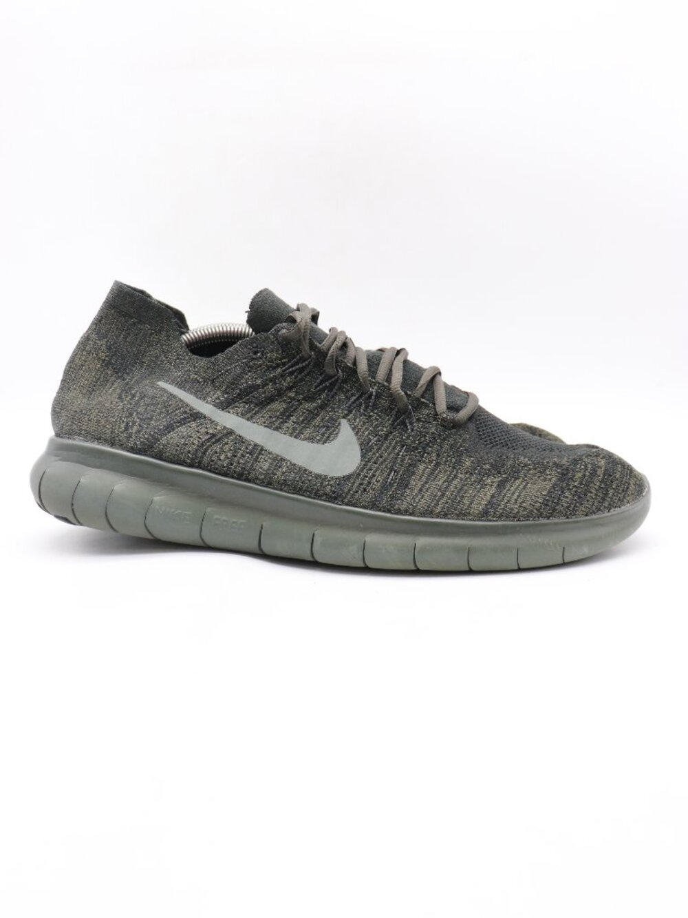 Nike Free RN Flyknit Men's Size 13 Running Shoes Green Black Athletic Sneakers
